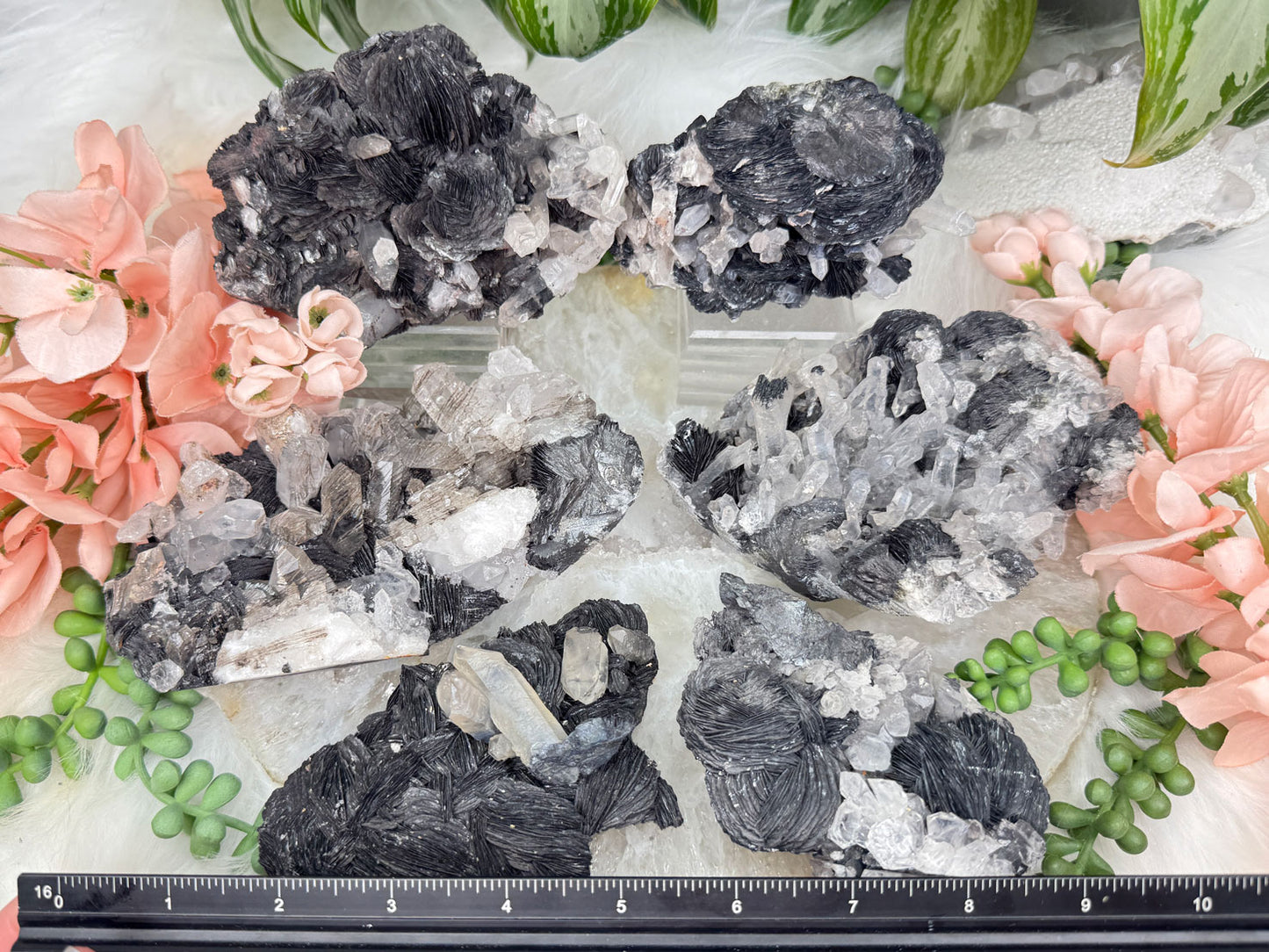 Hematite Rose & Quartz Clusters