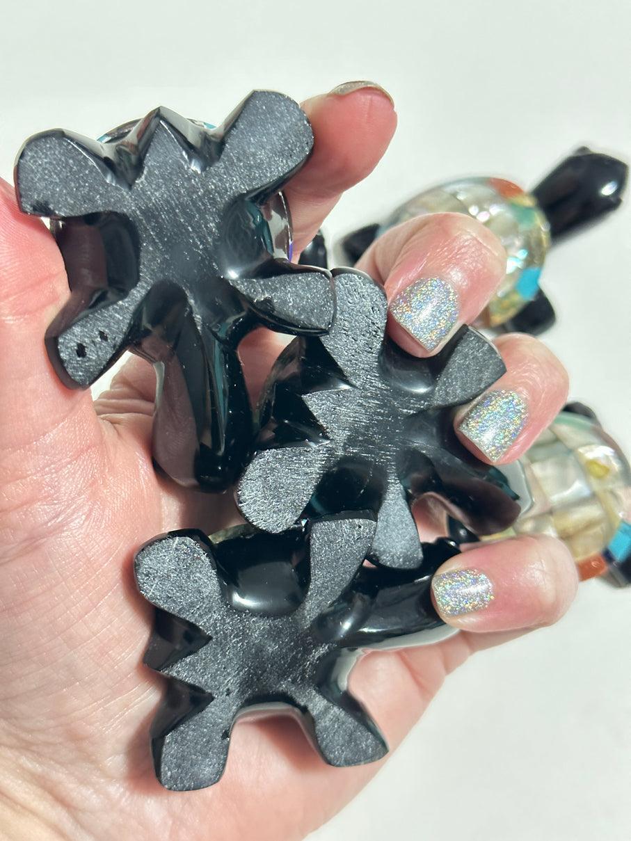 Abalone Obsidian Turtle