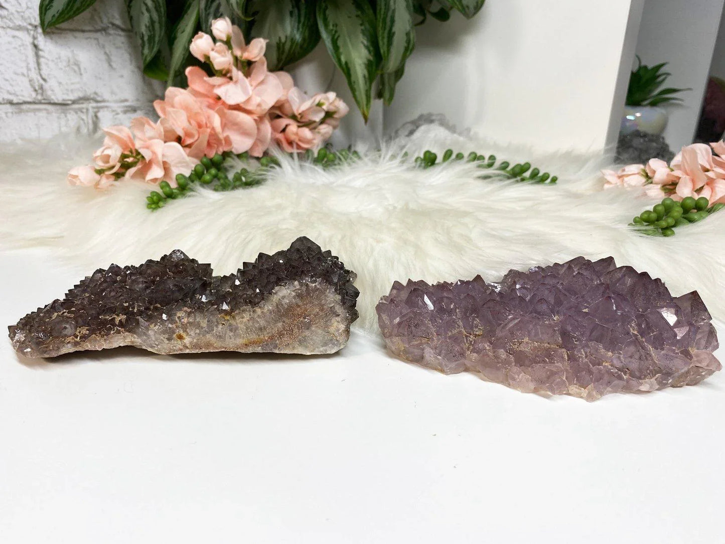 Unique Auralite 23 crystal clusters from Northern Canada. These pieces are beautiful and quite powerful in crystal world. They are mostly made up of amethyst, citrine, and green quartz, but are also mixed with a wide variety of other minerals.