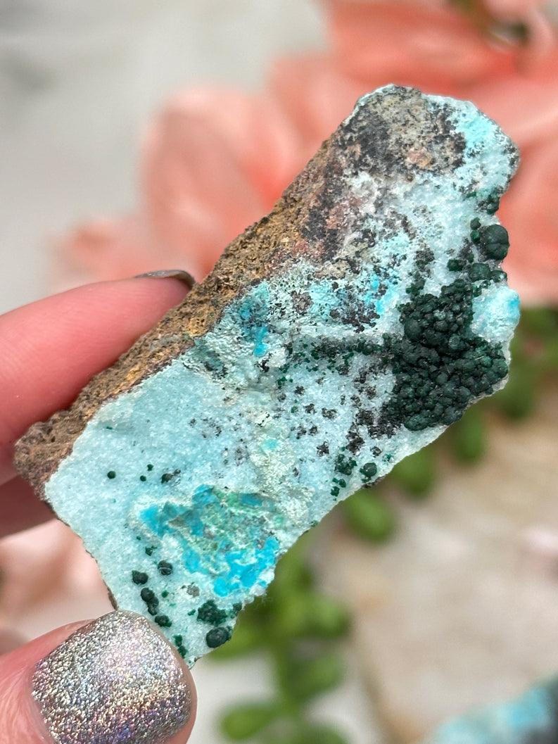 Unique Druzy Chrysocolla Malachite