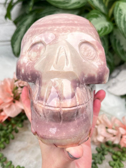 large-pink-red-polychrome-jasper-skull