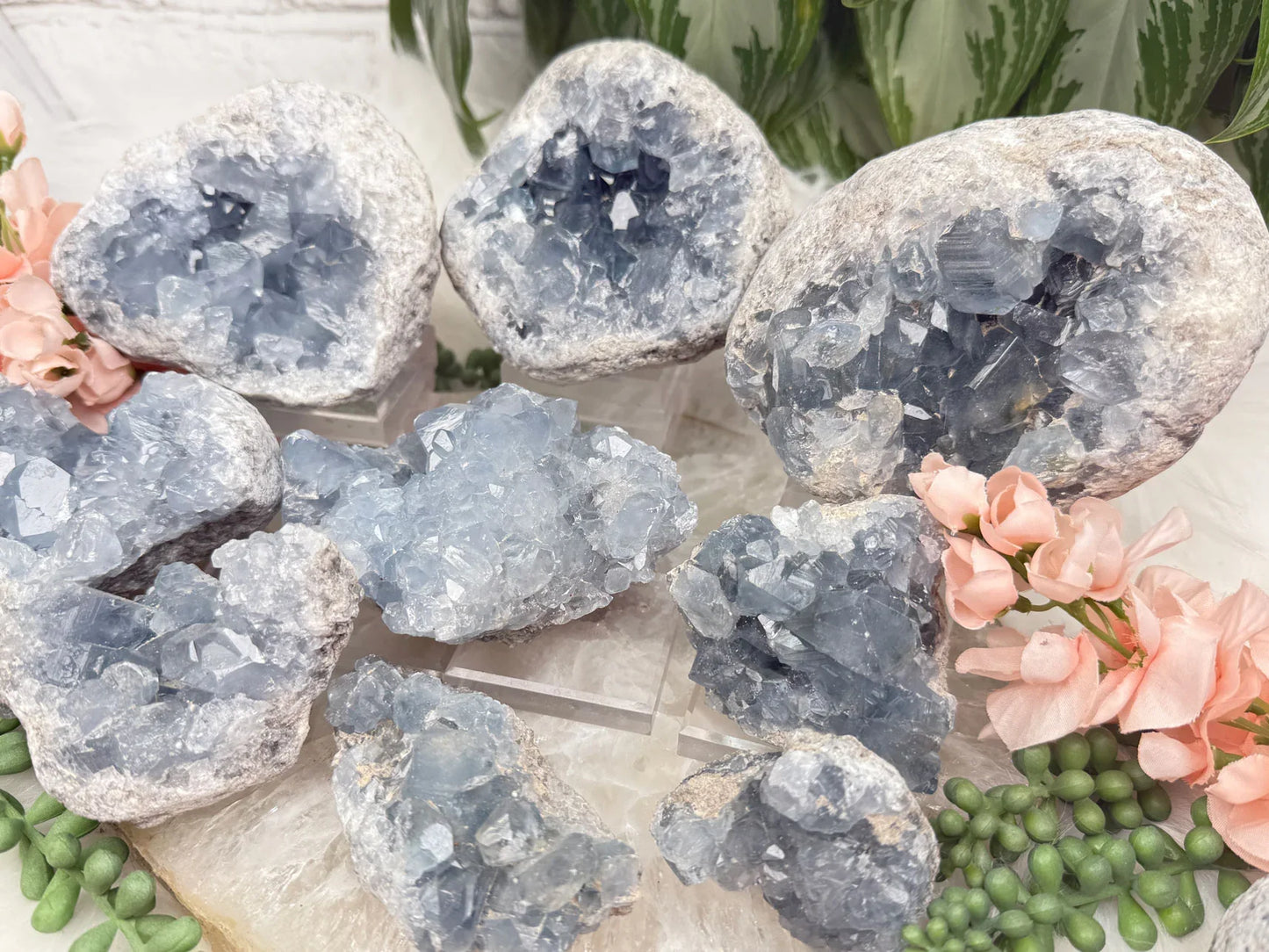 Blue Celestite Crystals