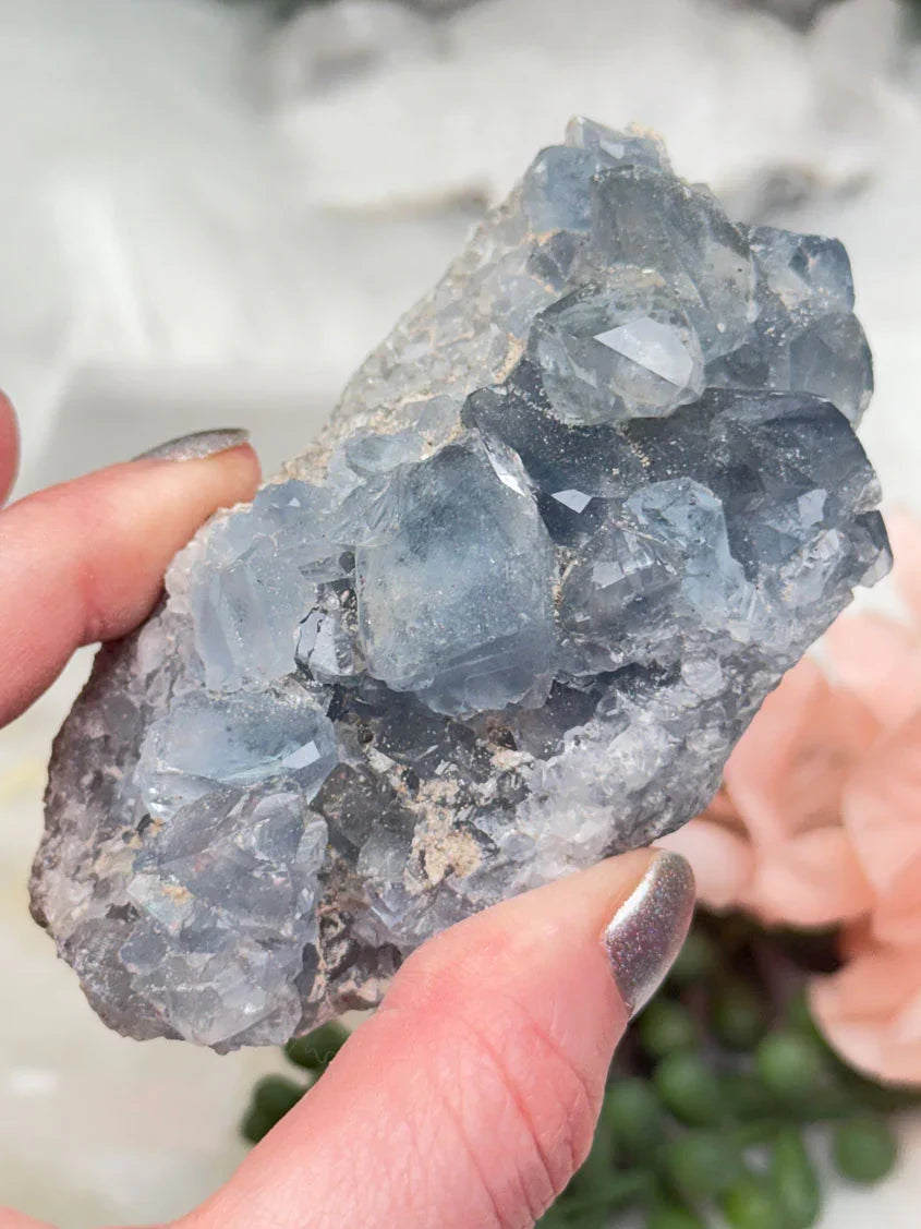 Blue Celestite Crystals
