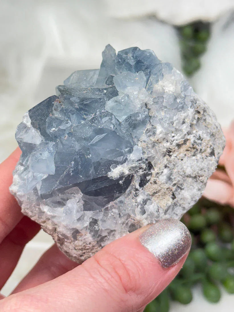 Blue Celestite Crystals