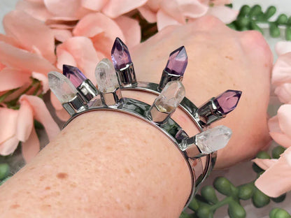 Amethyst or Quartz Spike Bracelet