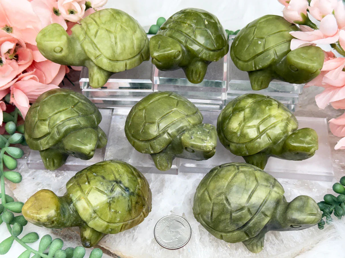 green-serpentine-turtle-crystal-carvings