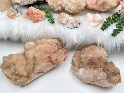 Peach Stilbite Clusters