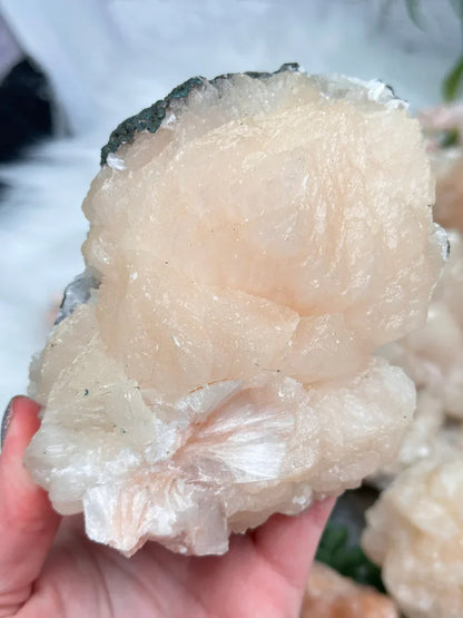 Peach Stilbite Clusters