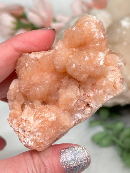 Peach Stilbite Clusters
