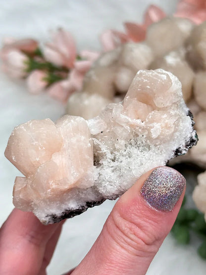 Peach Stilbite Clusters