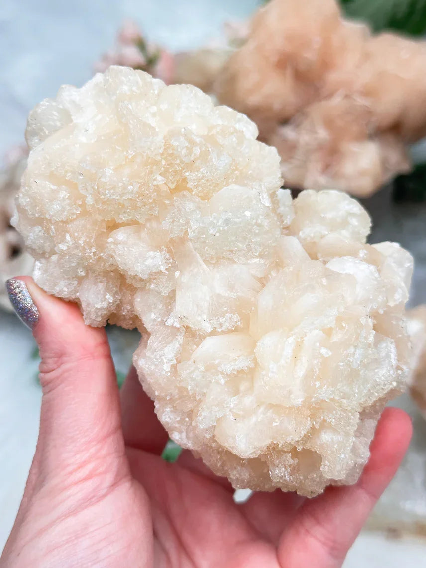 Peach Stilbite Clusters