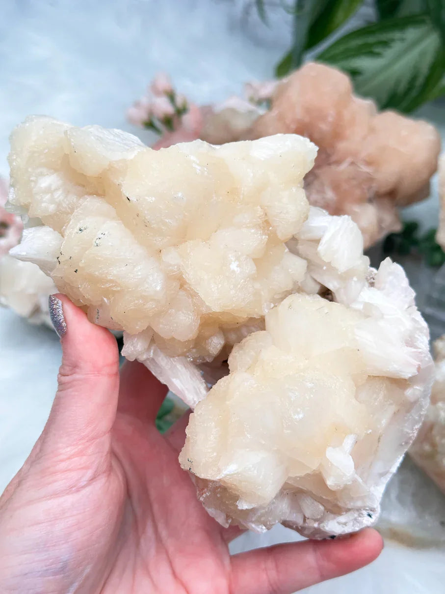 Peach Stilbite Clusters