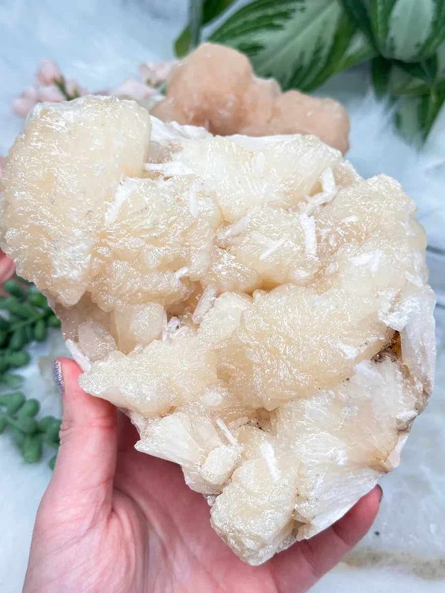 Peach Stilbite Clusters