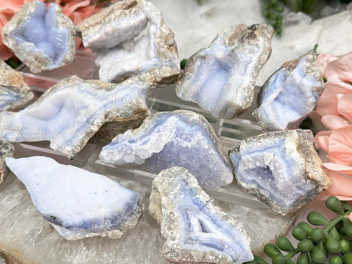 Blue Holly Agate Clusters