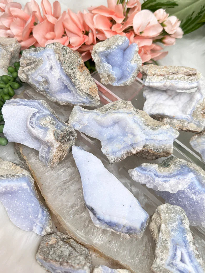 Blue Holly Agate Clusters