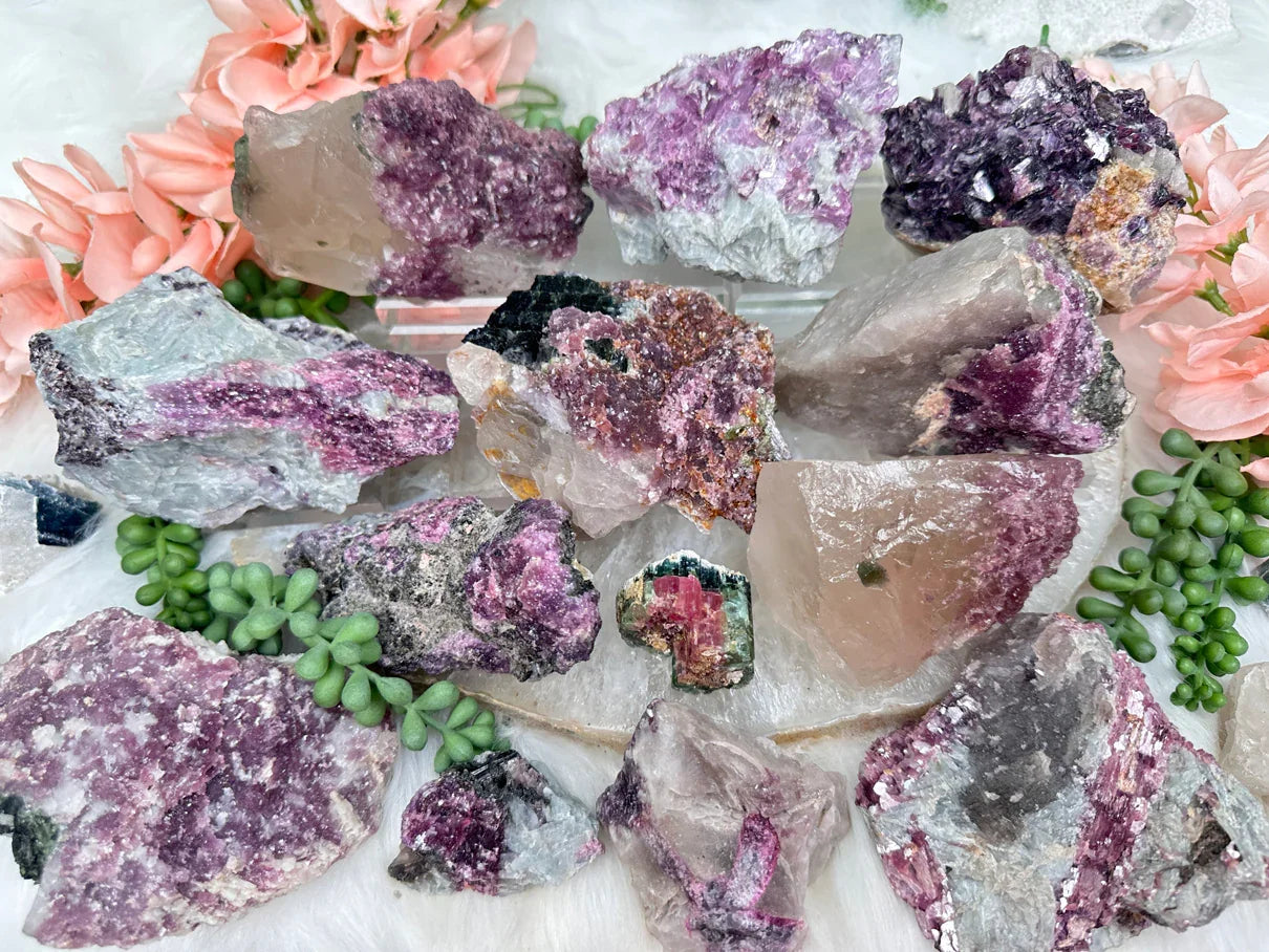 Raw Lepidolite & Tourmaline