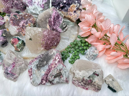 Raw Lepidolite & Tourmaline