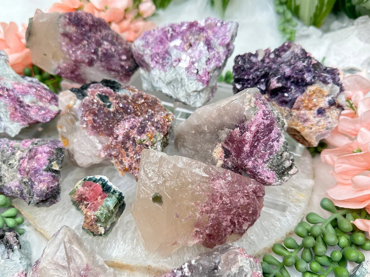 Raw Lepidolite & Tourmaline