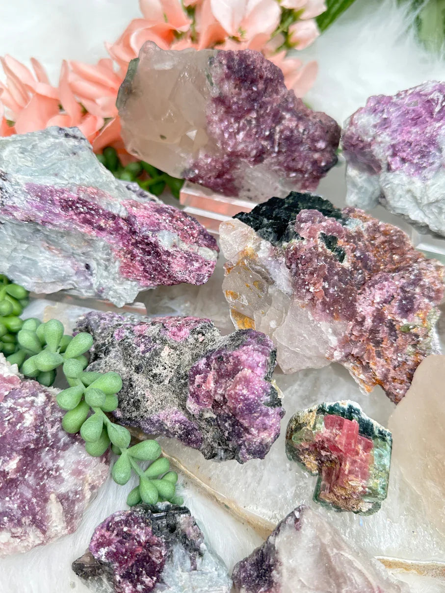 Raw Lepidolite & Tourmaline
