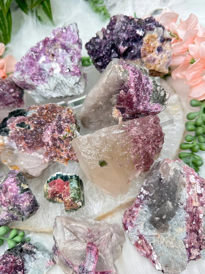 Raw Lepidolite & Tourmaline