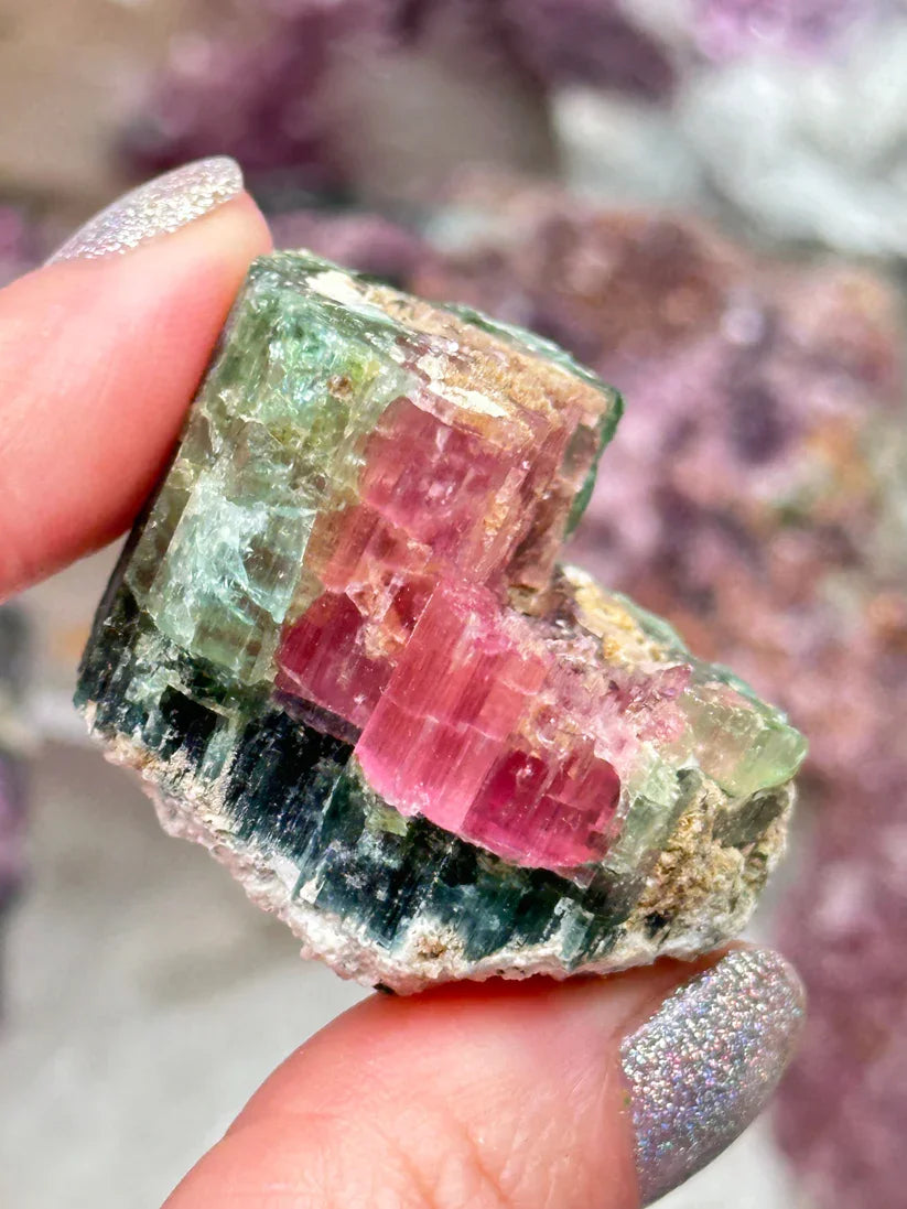Raw Lepidolite & Tourmaline