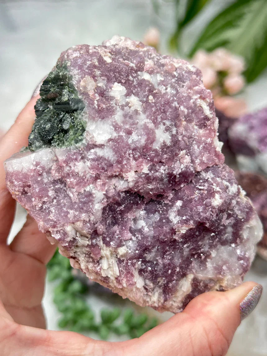 Raw Lepidolite & Tourmaline