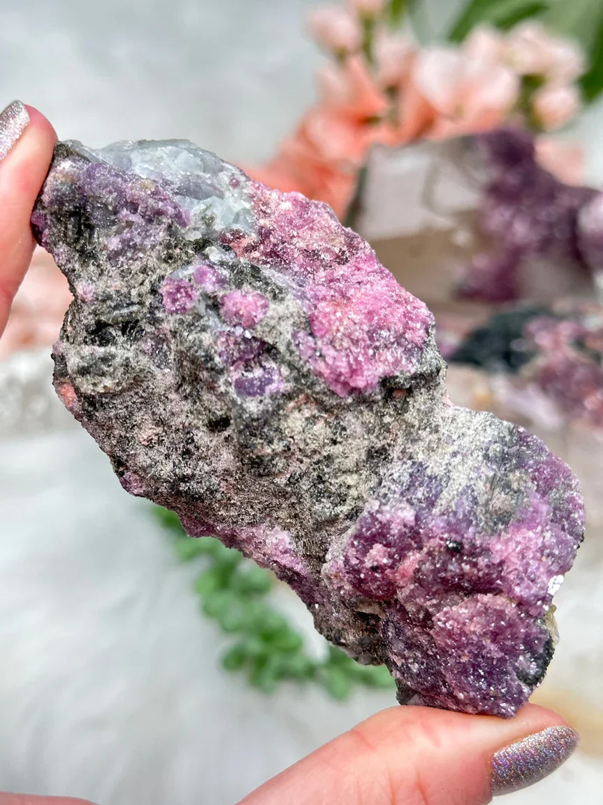 Raw Lepidolite & Tourmaline