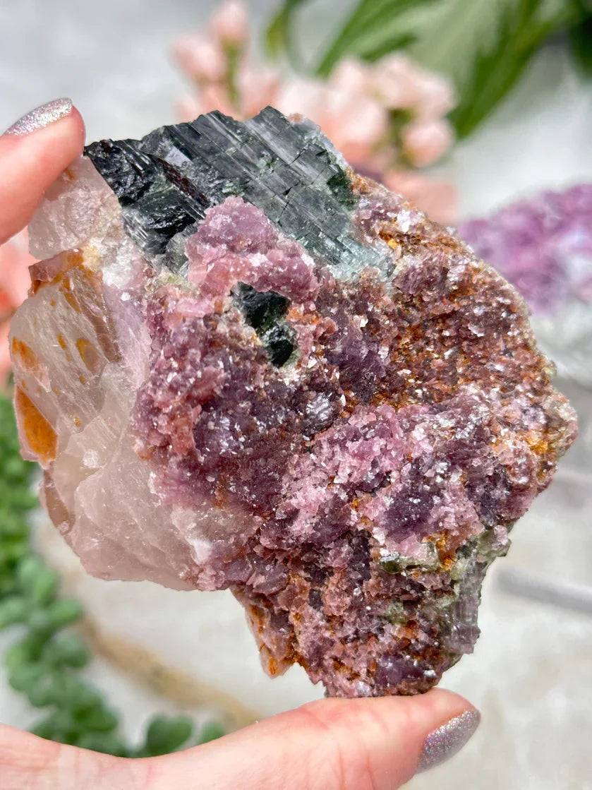Raw Lepidolite & Tourmaline