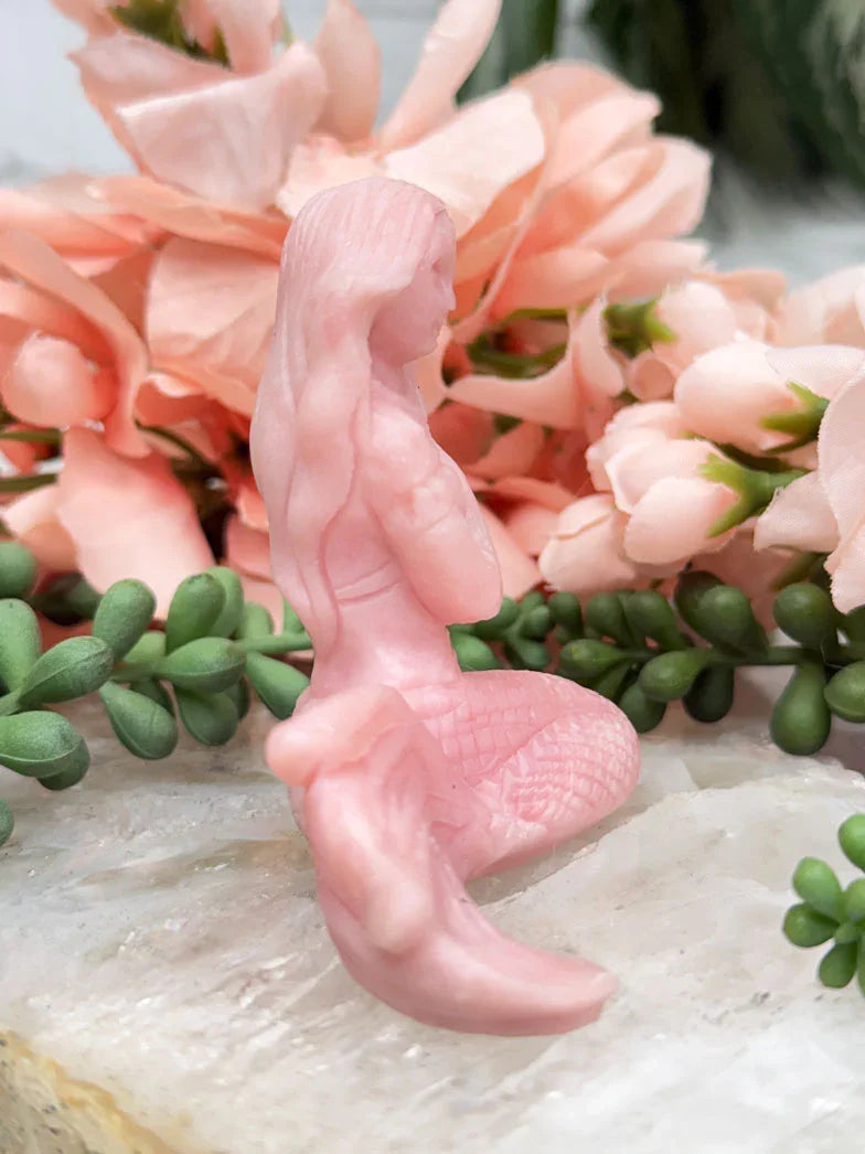 pink-opal-mermaid-carving