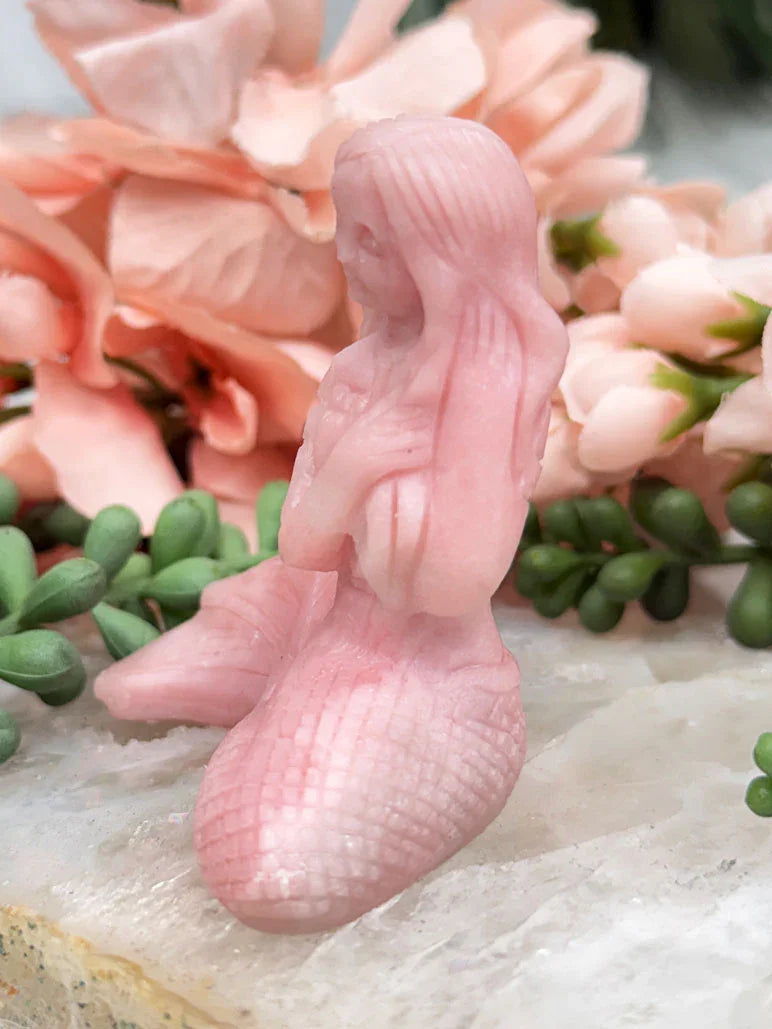 pink-opal-mermaid-carving