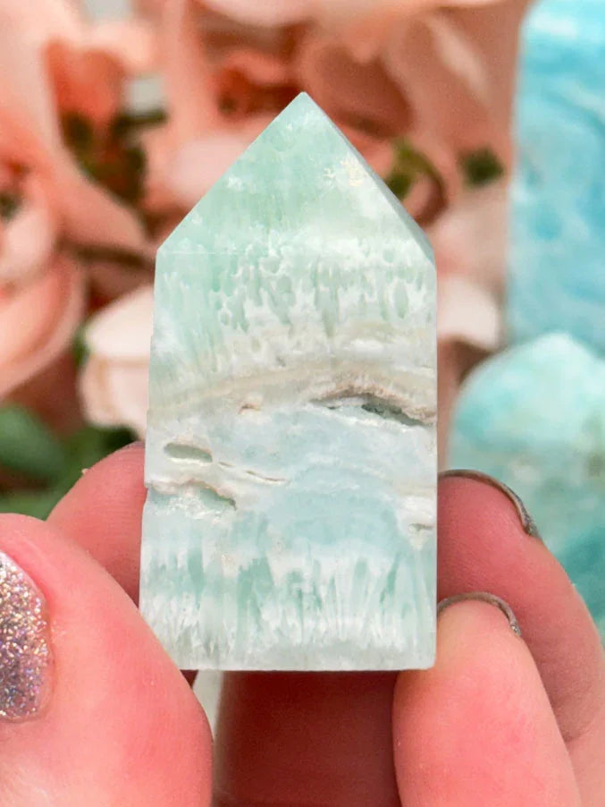 Blue Aragonite Points