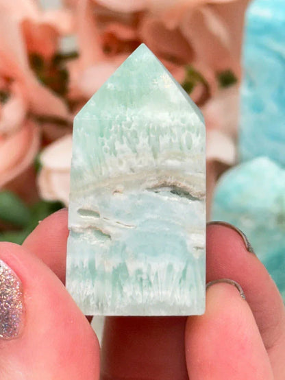 Blue Aragonite Points