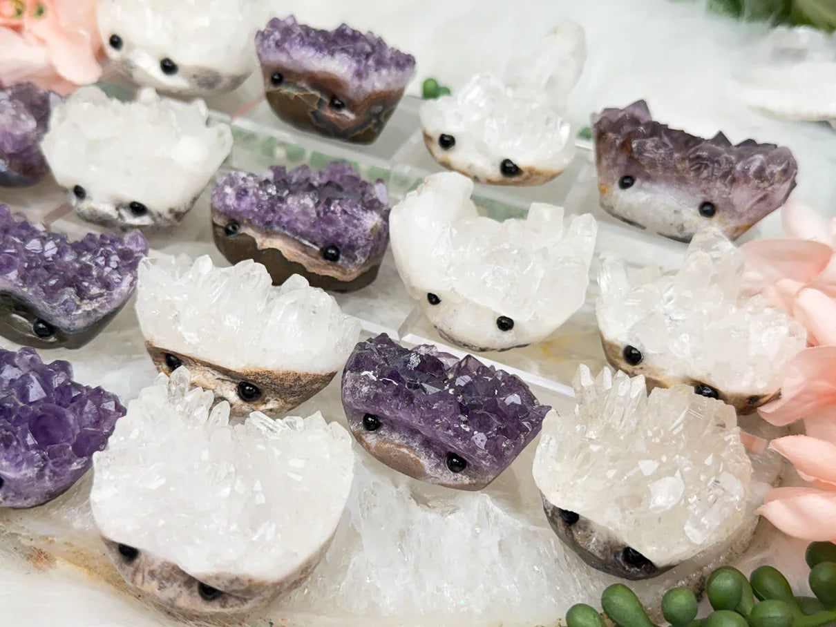 crystal-cluster-hedgehog-carvings