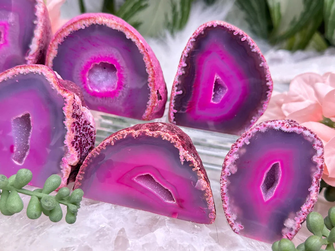 Small Dyed Pink Geodes
