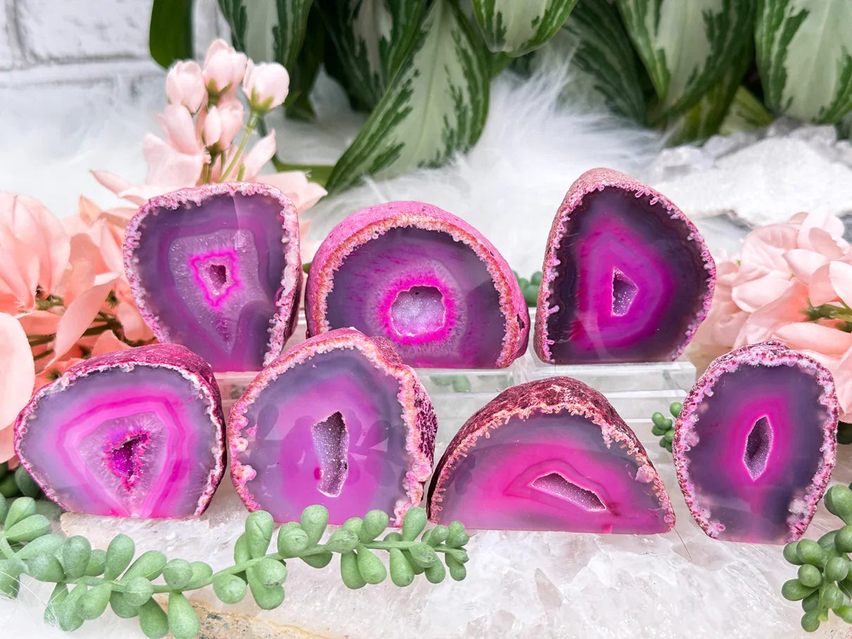 Small Dyed Pink Geodes