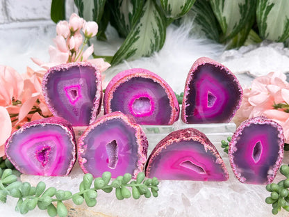 Small Dyed Pink Geodes