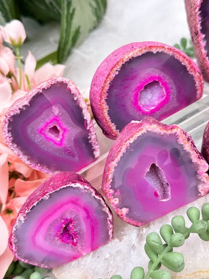 Small Dyed Pink Geodes