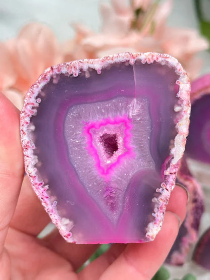 Small Dyed Pink Geodes