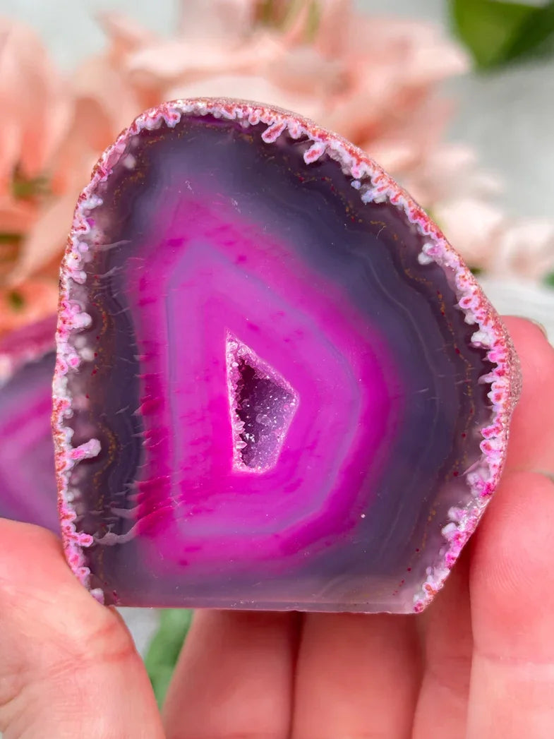 Small Dyed Pink Geodes