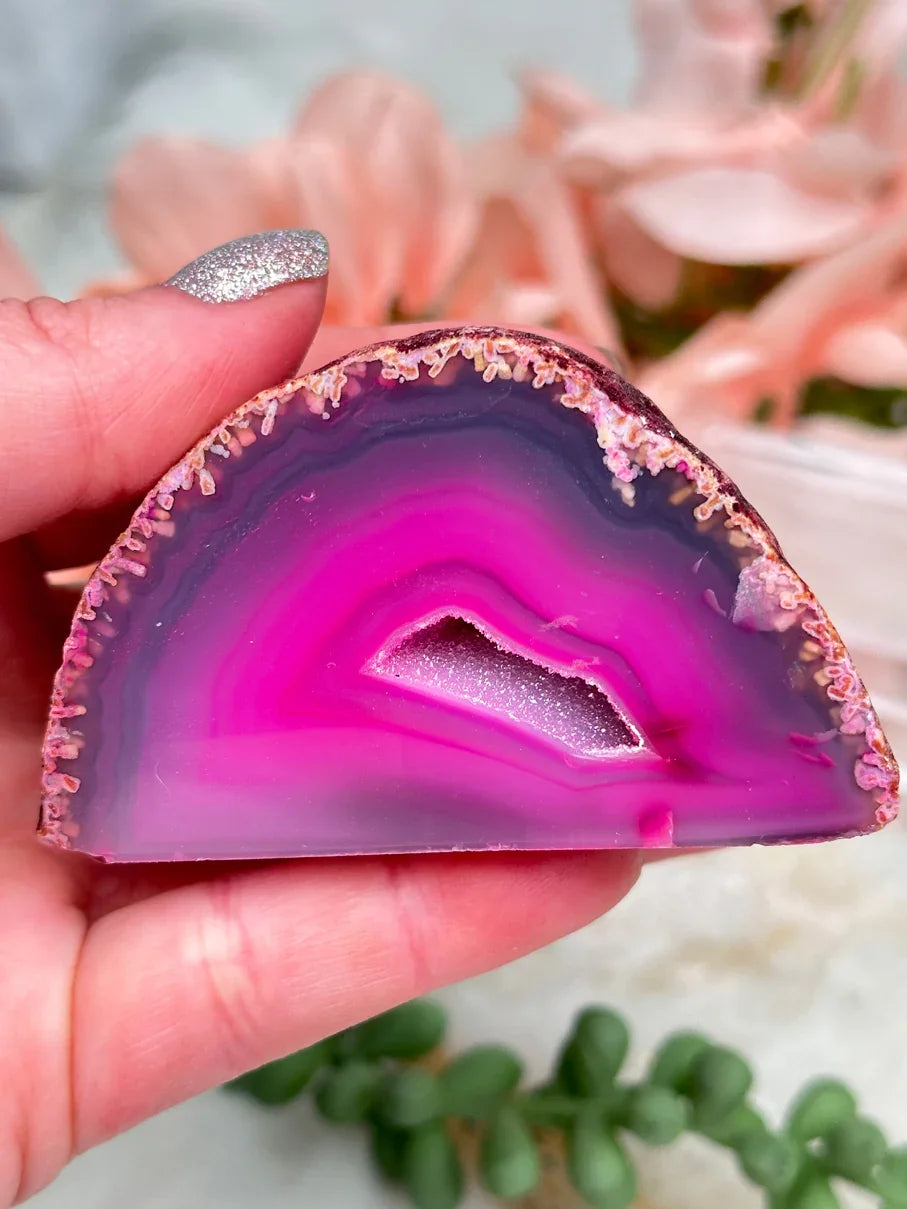 Small Dyed Pink Geodes