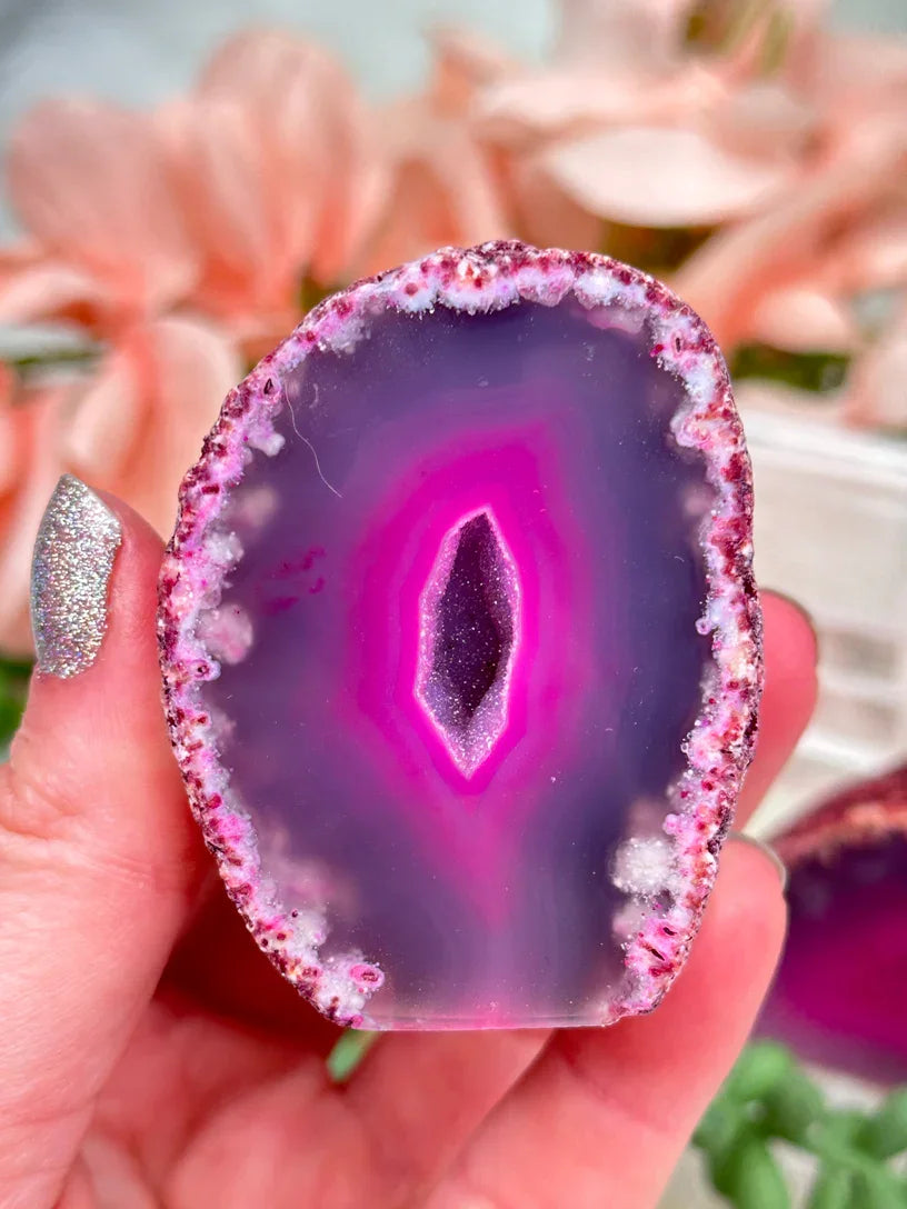 Small Dyed Pink Geodes