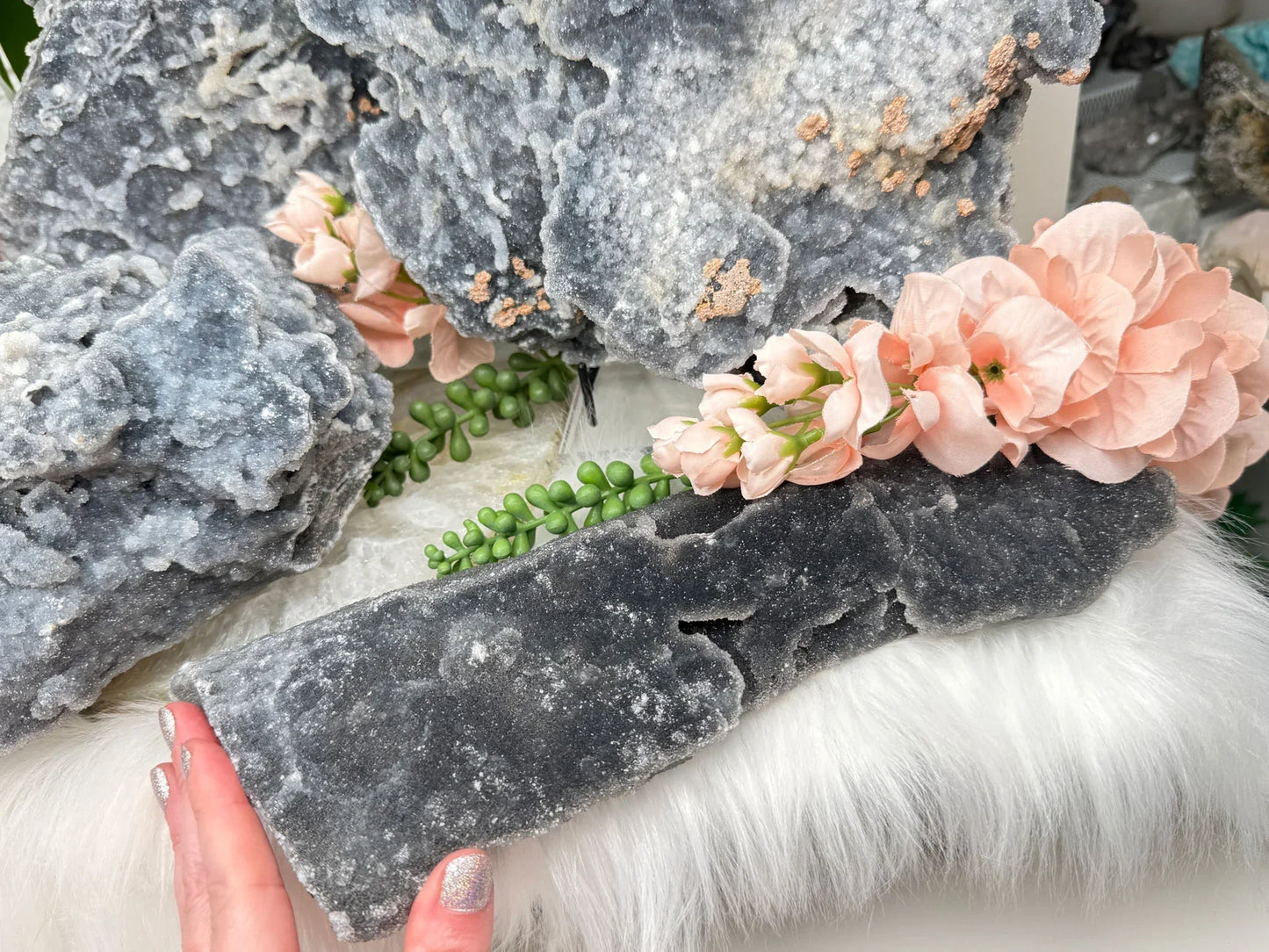 Large Gray Druzy Chalcedony
