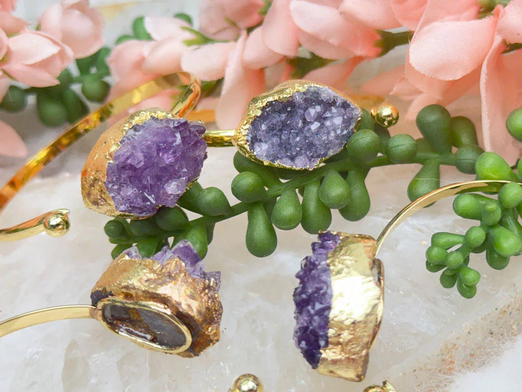 adjustable-gold-metal-cuff-amethyst-bracelet