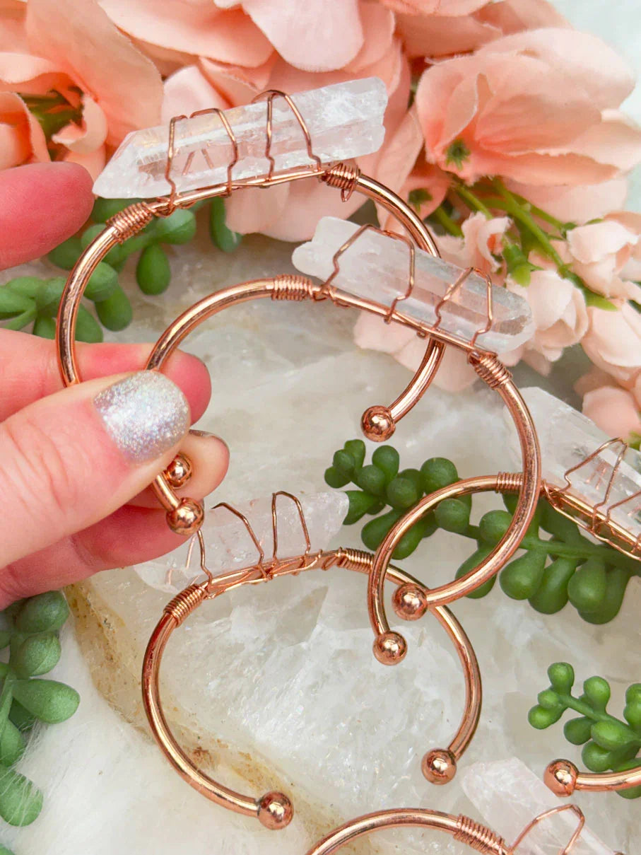 quartz-point-cuff-crystal-bracelets copper rose gold