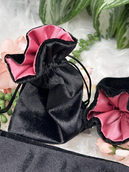 Pink Black Drawstring Bag