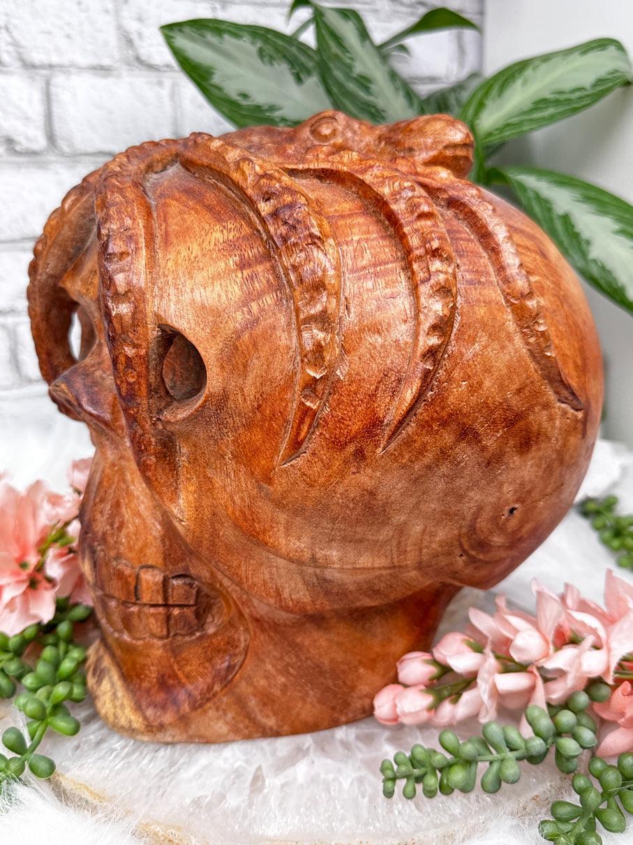 Indonesian Wood Skulls