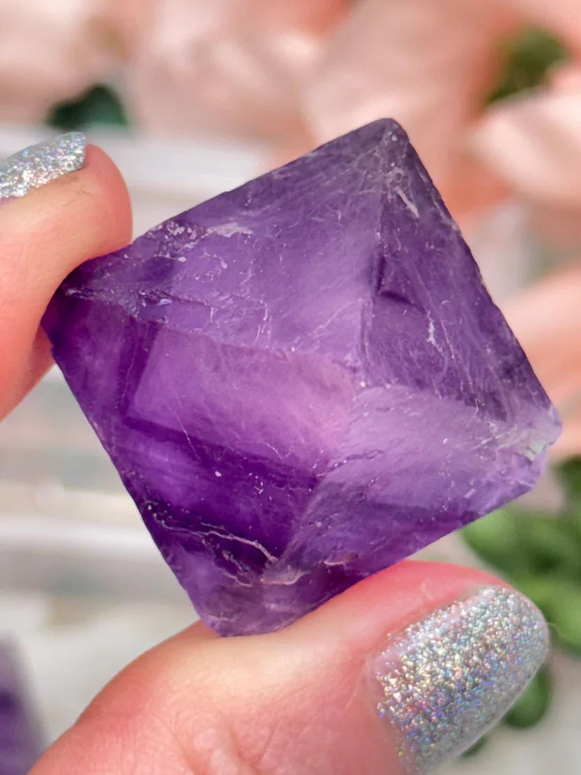 Purple Fluorite Octahedrons