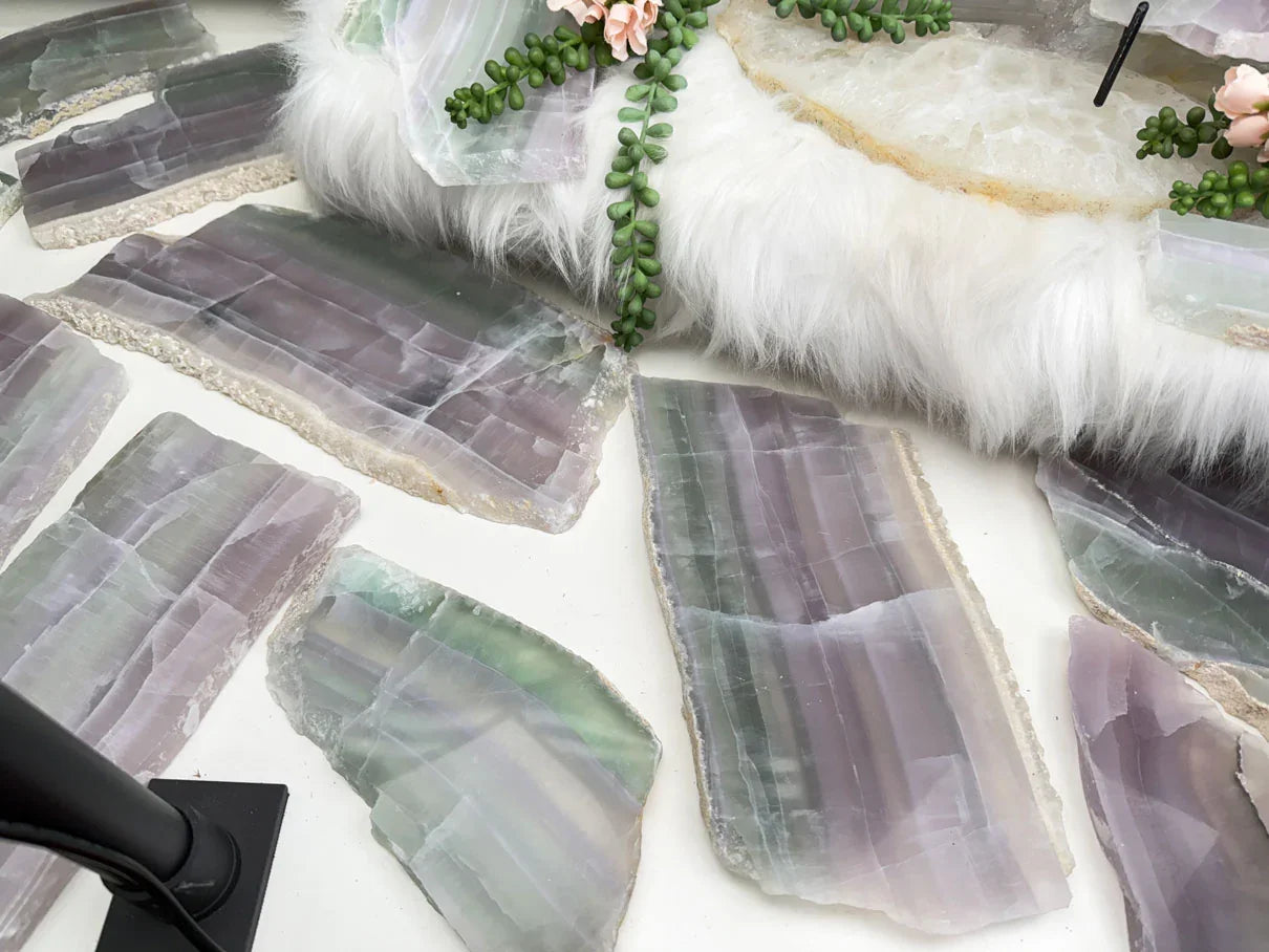 Purple Green Fluorite Slabs