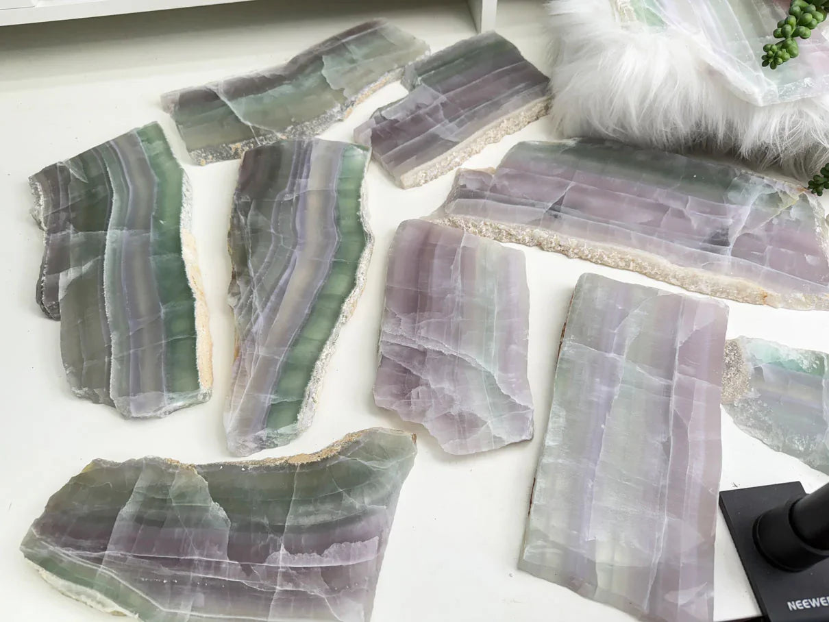 Purple Green Fluorite Slabs