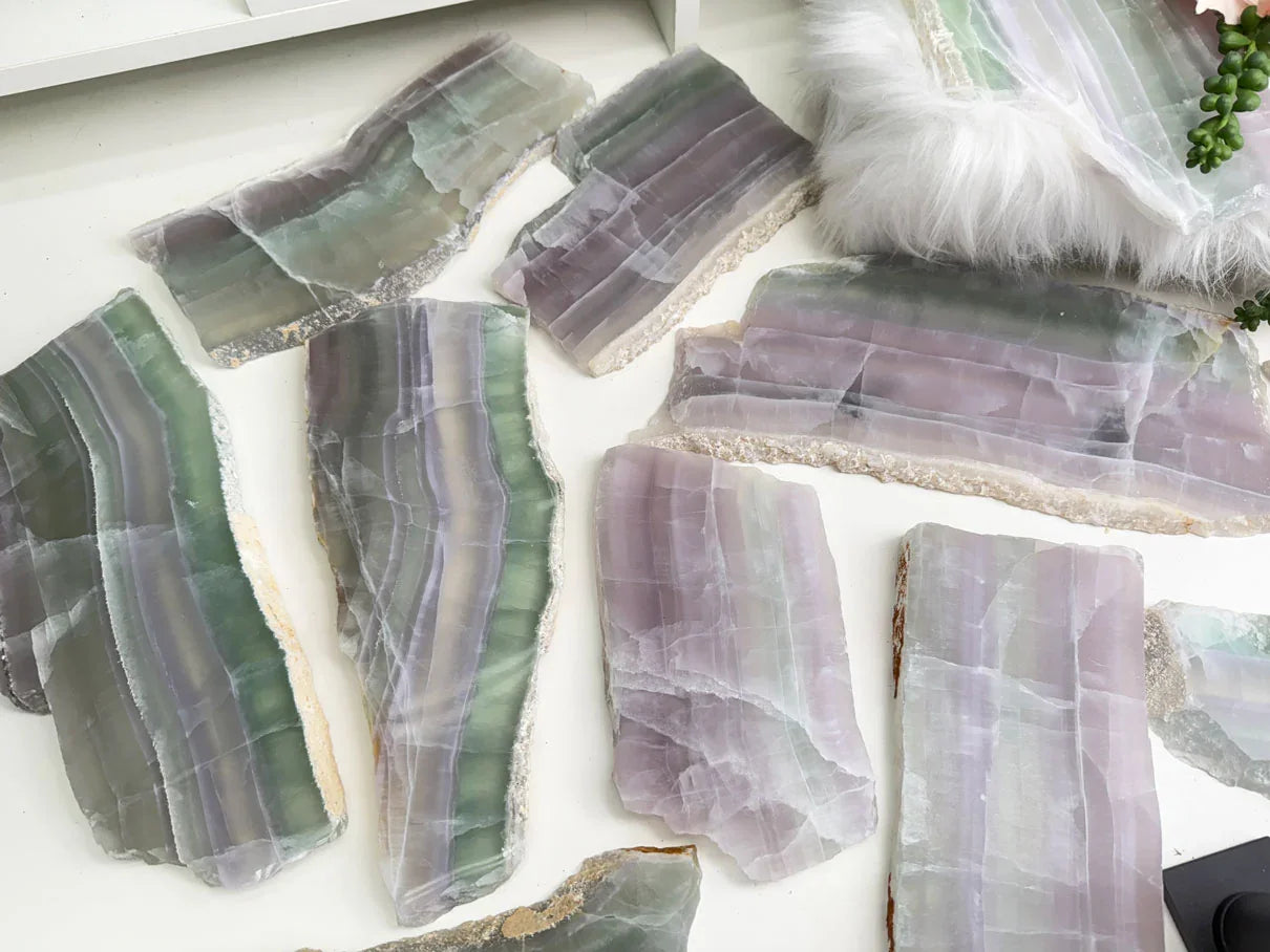 Purple Green Fluorite Slabs
